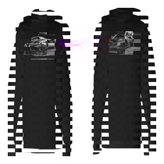 パープル C8 ドライブウェイ スー レースカー マッスルカー スポーツカー C8 長袖Tシャツ - Kawaiitshirt