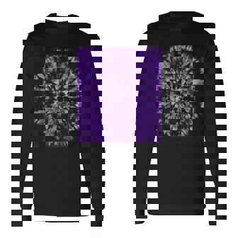 パープルバティックタイダイ ボヘミアンパターン 長袖Tシャツ - Kawaiitshirt