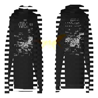 ヒョウゲッコの解剖学、面白いペット爬虫類トカゲ好き。 長袖Tシャツ - Kawaiitshirt