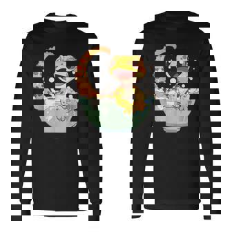 ヒョウモントカゲモドキ シャワー かわいい 野生動物 トカゲ 長袖Tシャツ - Kawaiitshirt