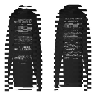 ヒンデンブルク ドイツ ツェッペリン飛行船の設計図 長袖Tシャツ - Kawaiitshirt