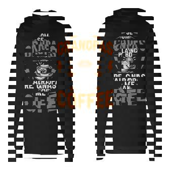 ビンゴをするおじいちゃんもいる本当のおじいちゃんがコーヒーを淹れる 長袖Tシャツ - Kawaiitshirt