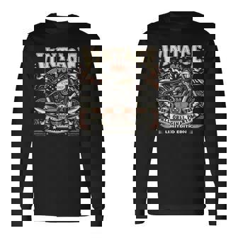 ビンテージ 1961 1961年生まれ 63歳の誕生日 バイクバイカー 長袖Tシャツ - Kawaiitshirt