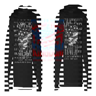 ビンテージアメリカ国旗ドリームクレームユアキングダムの悪夢 長袖Tシャツ - Kawaiitshirt