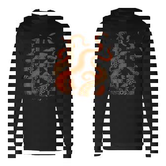 ビンテージ海モンスターtシャツ ディープオーシャンアートグラフィックtシャツ 長袖Tシャツ - Kawaiitshirt