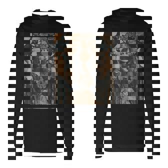 ビンテージ魔女魔女魔術師と猛禽フクロウ鳥ゴスゴシック。 長袖Tシャツ - Kawaiitshirt