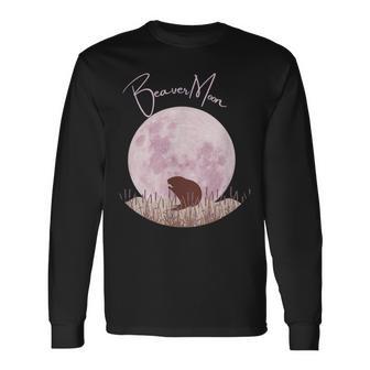 ビーバー 満月 11月 トップス、、ギア&アクセサリー 長袖Tシャツ - Kawaiitshirt