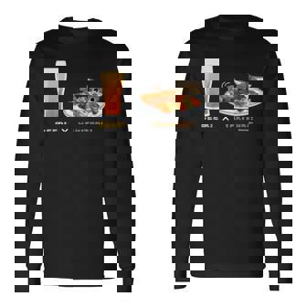 ビールとやきとりとねこ ビール 焼き鳥 猫 長袖Tシャツ - Kawaiitshirt