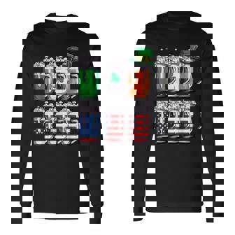 ビール聖パトリックデー メンズ アイルランドのアメリカ国旗 ドリンクマグ 長袖Tシャツ - Kawaiitshirt