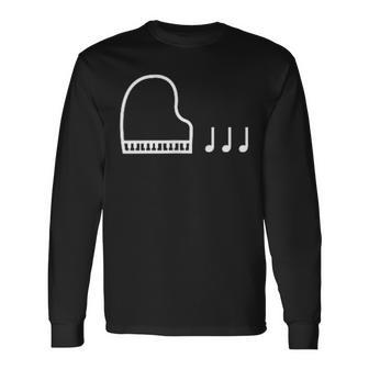 ピアノ 音符 楽譜 音楽 楽器 長袖Tシャツ - Kawaiitshirt