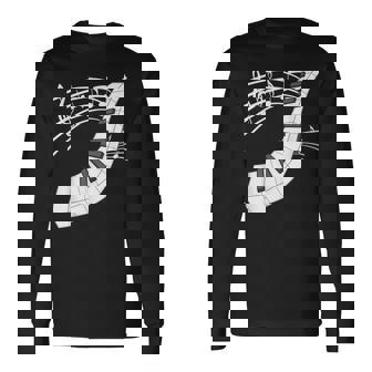 ピアノの鍵盤・音符・楽器ピアノ 長袖Tシャツ - Kawaiitshirt