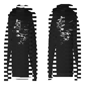 ピアノを弾く猫 ヴィンテージ ジャズ ミュージシャン ピアニスト 長袖Tシャツ - Kawaiitshirt