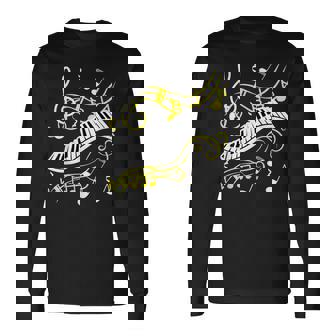 ピアノミュージカルシャツ 音符tシャツ 長袖Tシャツ - Kawaiitshirt