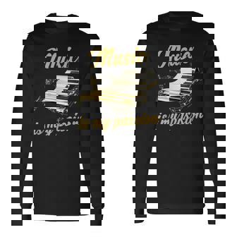 ピアノ鍵盤 長袖Tシャツ - Kawaiitshirt