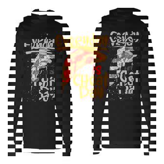 ピザ 美味しい食べ物 恋人 炭酸 不健康なダイエット チートデー 長袖Tシャツ - Kawaiitshirt