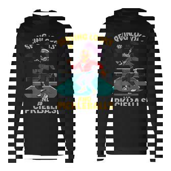 ピックルボールドラッグコート歌姫デザイン。 長袖Tシャツ - Kawaiitshirt