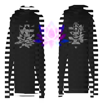 ピンクと紫の蓮の花 長袖Tシャツ - Kawaiitshirt