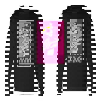 ピンクパンサー 「P」の文字を抱く 長袖Tシャツ - Kawaiitshirt