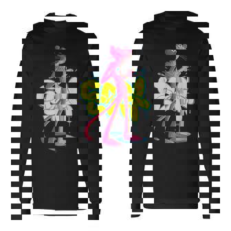 ピンクパンサー クールな猫 グラフィティ チョークアート 長袖Tシャツ - Kawaiitshirt