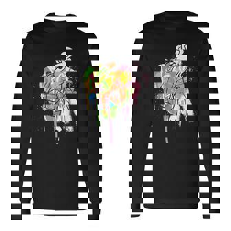 ピンクパンサー グラフィティ ブラック ラインアート 長袖Tシャツ - Kawaiitshirt