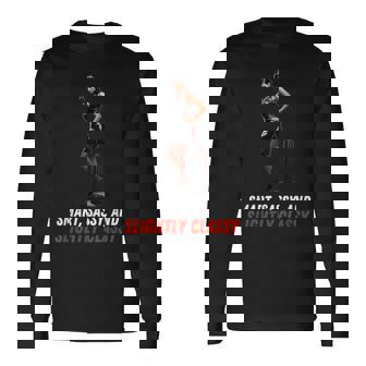 ピンナップガール スマート、生意気、やや上品 長袖Tシャツ - Kawaiitshirt