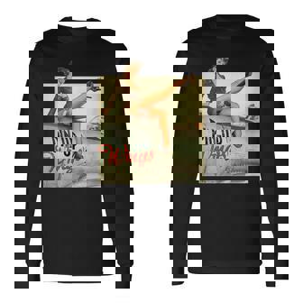 ピンナップガールの羽ビンテージポスターww2 長袖Tシャツ - Kawaiitshirt