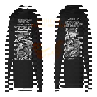 ピーナッツとフレッドの正義 ピーナッツリス フレッドアライグマ 長袖Tシャツ - Kawaiitshirt