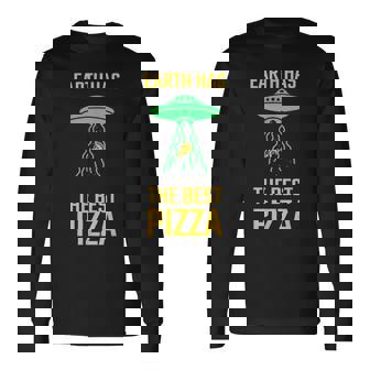 ファニー Ufoピザスペース 宇宙人 地球外生物 長袖Tシャツ - Kawaiitshirt