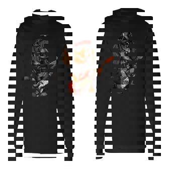 ファニー ダックスフンド キュート ロックンロール ロッカー パンク 長袖Tシャツ - Kawaiitshirt