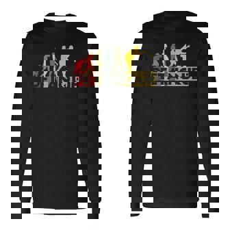 ファニー ペタンク シャツ ヒューマン エボリューション メンズ レディース ボーイズ ガールズ 長袖Tシャツ - Kawaiitshirt