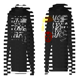 ファニー ルチャリブレ タコス テキーラ ルチャドールとファンへのギフト 長袖Tシャツ - Kawaiitshirt