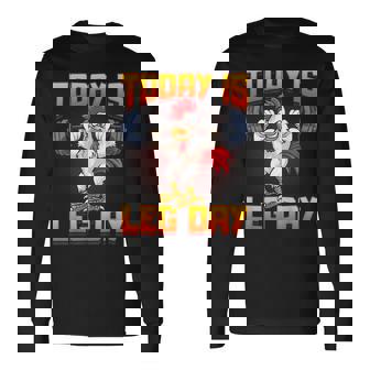 ファニーレッグデイチキンレッグスクワットジム 長袖Tシャツ - Kawaiitshirt