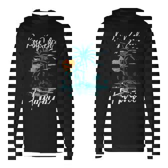 ファミリーバケーション レトロ サンセット ハワイ ポイプー ビーチ 長袖Tシャツ - Kawaiitshirt
