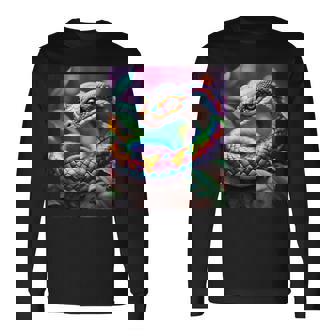 ファンタジー かわいい 鮮やかな蛇の葉 長袖Tシャツ - Kawaiitshirt