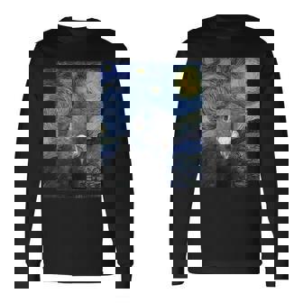 ファン・ゴッホの星月夜鳩のミームペインティング 長袖Tシャツ - Kawaiitshirt