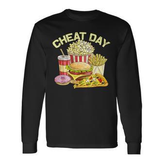 ファーストフード バーガー ピザ ドーナツ フィットネス ギフト スガロの日 長袖Tシャツ - Kawaiitshirt