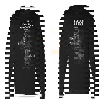 フィットネスジムでダンベルでゴリラ筋トレ 長袖Tシャツ - Kawaiitshirt