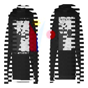 フィリピン 日本 ハーフフラッグ ウェア フィリピン ジャパニーズルーツ 長袖Tシャツ - Kawaiitshirt