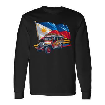 フィリピン国旗 誇り高きフィリピン土産 フィリピンジープニー 長袖Tシャツ - Kawaiitshirt