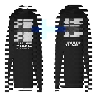 フィンランド国旗tシャツ 長袖Tシャツ - Kawaiitshirt