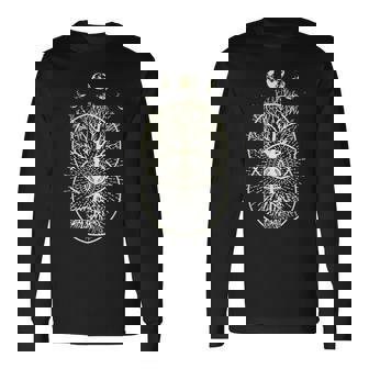 フェイズオブザムーン 生命の樹サークル 長袖Tシャツ - Kawaiitshirt