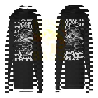 フックオンスモールマウスバスフィッシングシャツ 長袖Tシャツ - Kawaiitshirt