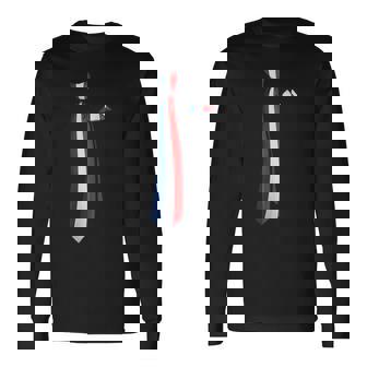 フランス国旗 偽物 ネクタイ 長袖Tシャツ - Kawaiitshirt