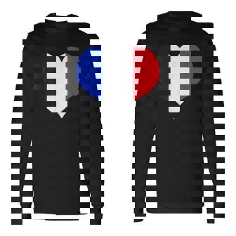 フランス国旗ラブハートフランス国旗 長袖Tシャツ - Kawaiitshirt