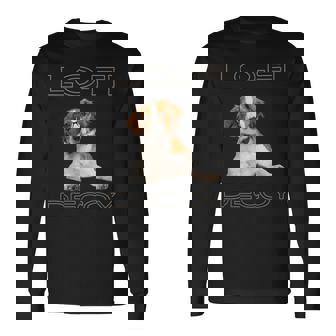 フルカラー インテリデコピン 眼鏡犬 Lo-Fi ヒップホップ 音楽愛好家 犬好き 長袖Tシャツ - Kawaiitshirt