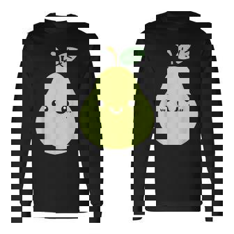 フルーツ 梨 小さなミニマリストのシンプルな梨 長袖Tシャツ - Kawaiitshirt