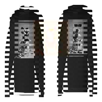 フレンチブルドッグシャツ バレリーナ バレエ愛好家 ダンサー フレンチー 長袖Tシャツ - Kawaiitshirt