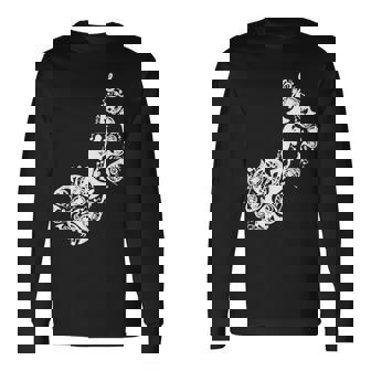 フレンチホルンのドローイング 長袖Tシャツ - Kawaiitshirt