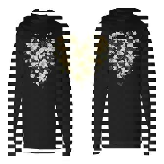 フローラル ジャスミン フラワーガール ハート バレンタインデー 植物 ママ 長袖Tシャツ - Kawaiitshirt