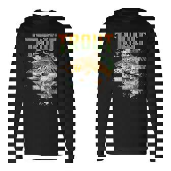 ブラウントラウト 釣り アウトドア 自然愛好家 淡水魚 長袖Tシャツ - Kawaiitshirt